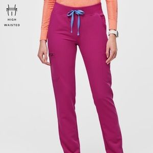 Figs High waisted Yola pants raspberry sorbet